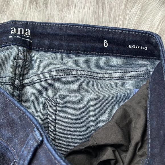 ANA Jegging Womens Size 6 Tie Up Ankle Dark Wash Mid Rise Skinny Stretch Denim - Picture 4 of 13
